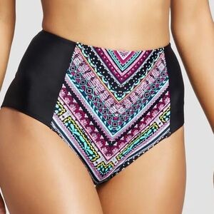 Mossimo High-Waisted Bikini Bottom XL Never Worn Boho AZTEC GEOMETRIC Print